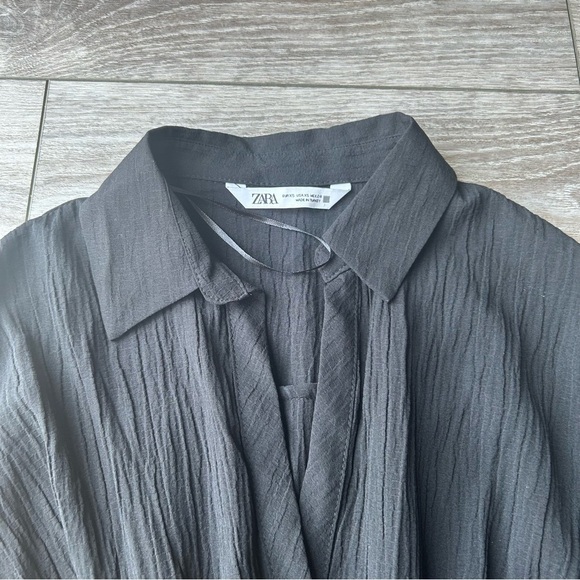 Zara  Faux Wrap Mini Shirt Dress - Picture 5 of 16